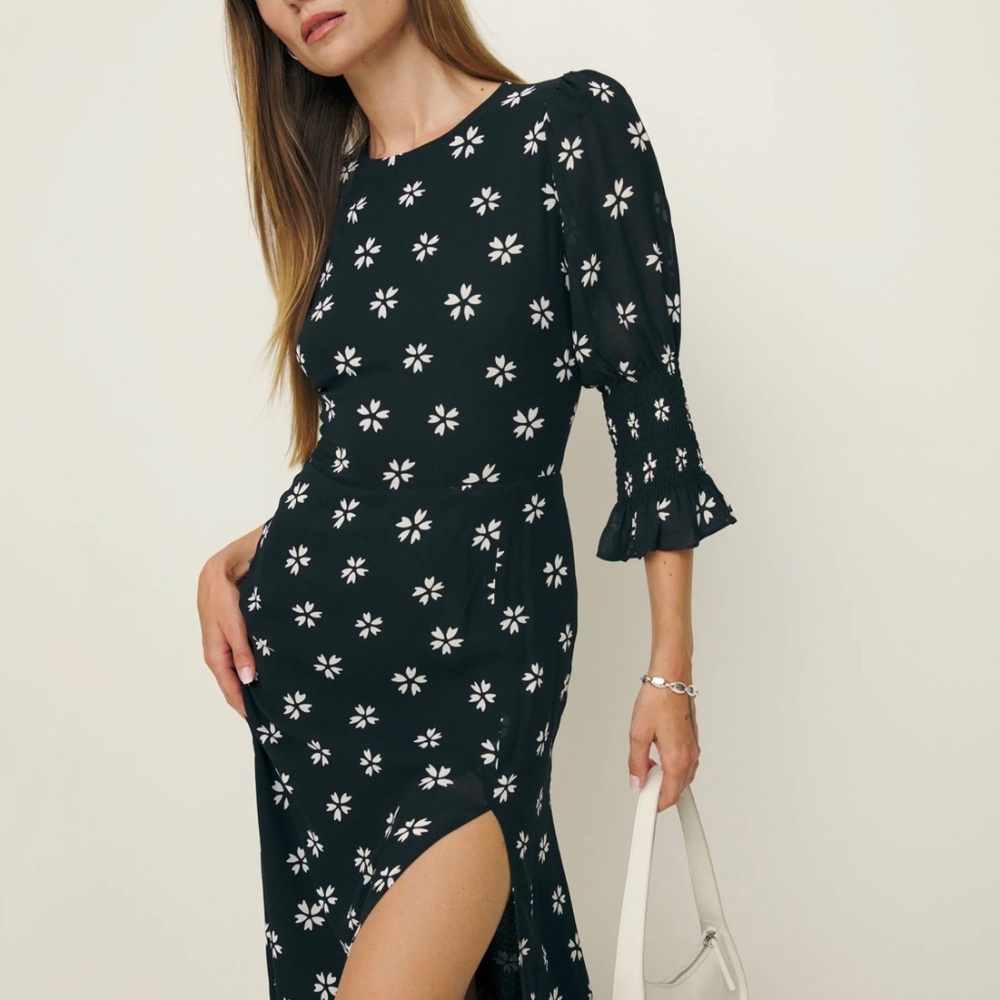 Reformation Carolena Dress Size 2 Black